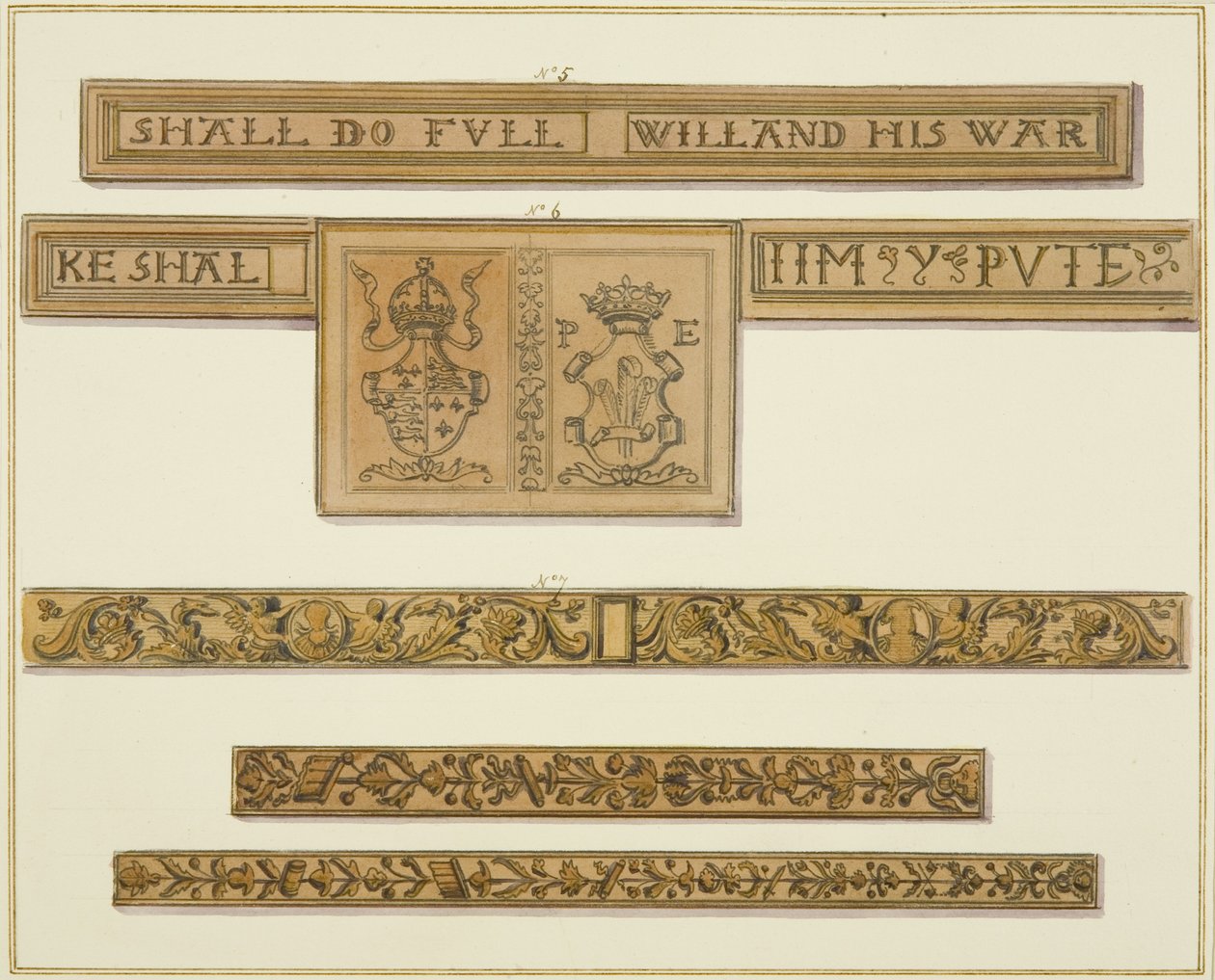 Frisi scolpiti e stemmi araldici da 46 Baldwin Street da Thomas Leeson the Elder Rowbotham