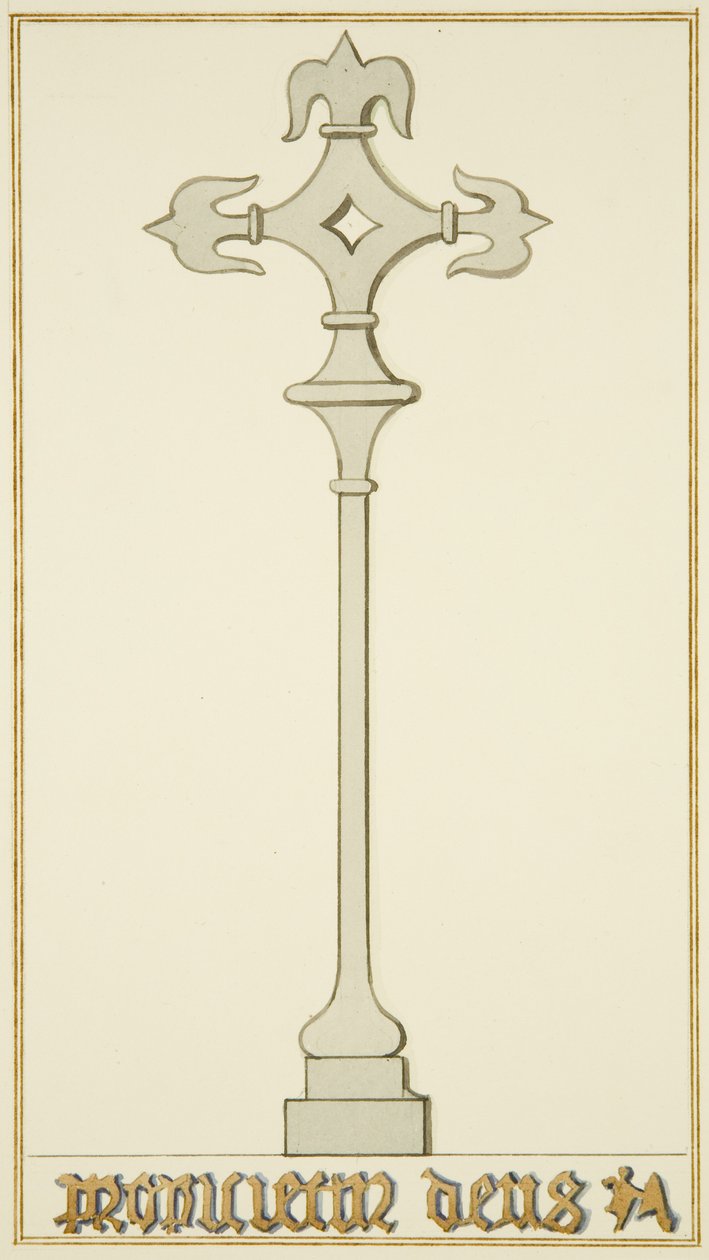 Croce su vecchia lapide nella cripta della Chiesa di San Giovanni da Thomas Leeson the Elder Rowbotham