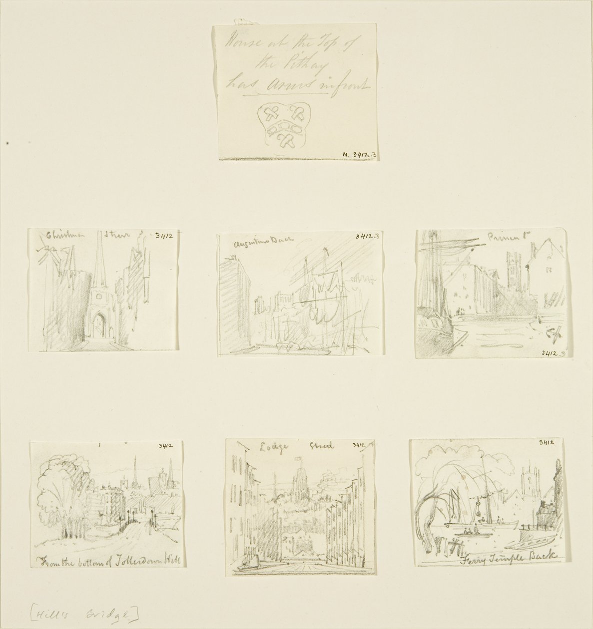 (dettaglio) casa in cima al Pithay, schizzi di Christmas Street, St Augustines