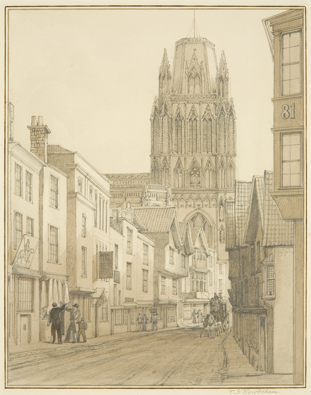 Vista nord della Chiesa di St Mary Redcliffe vista da Redcliffe Street da Thomas Leeson the Elder Rowbotham