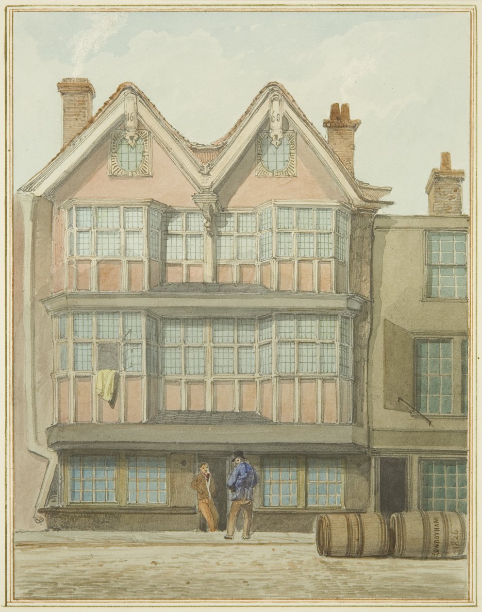 Vecchie case nel lato ovest di Marsh Street da Thomas Leeson the Elder Rowbotham