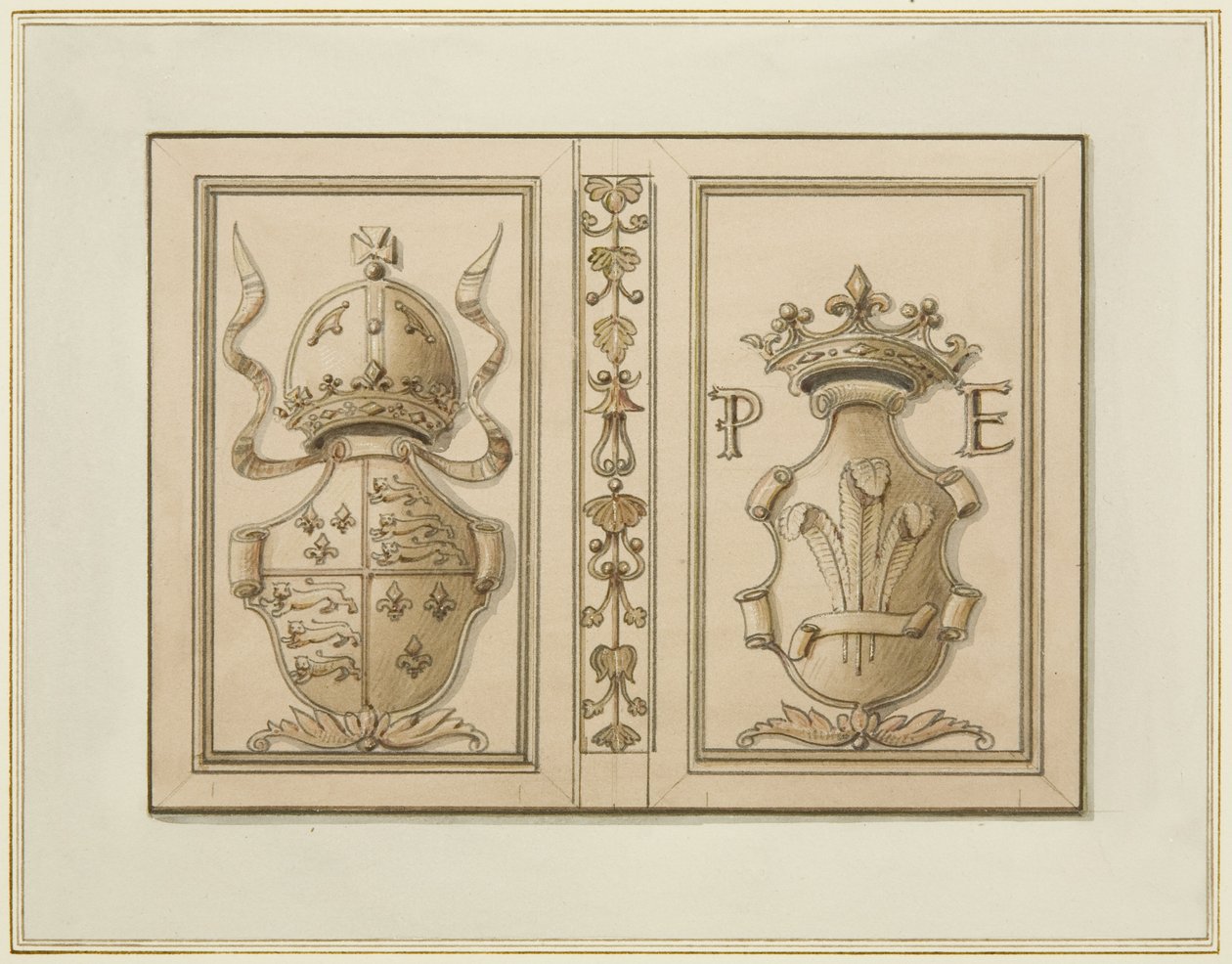 Stemmi reali da 46 Baldwin Street da Thomas Leeson the Elder Rowbotham