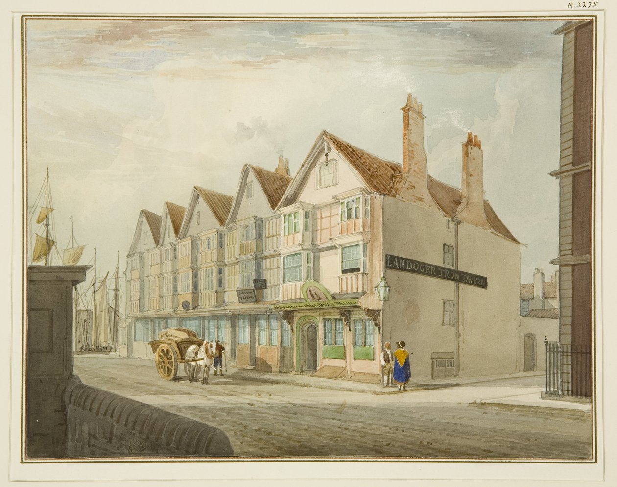 Lato sud di King Street con Llandoger Trow da Thomas Leeson the Elder Rowbotham