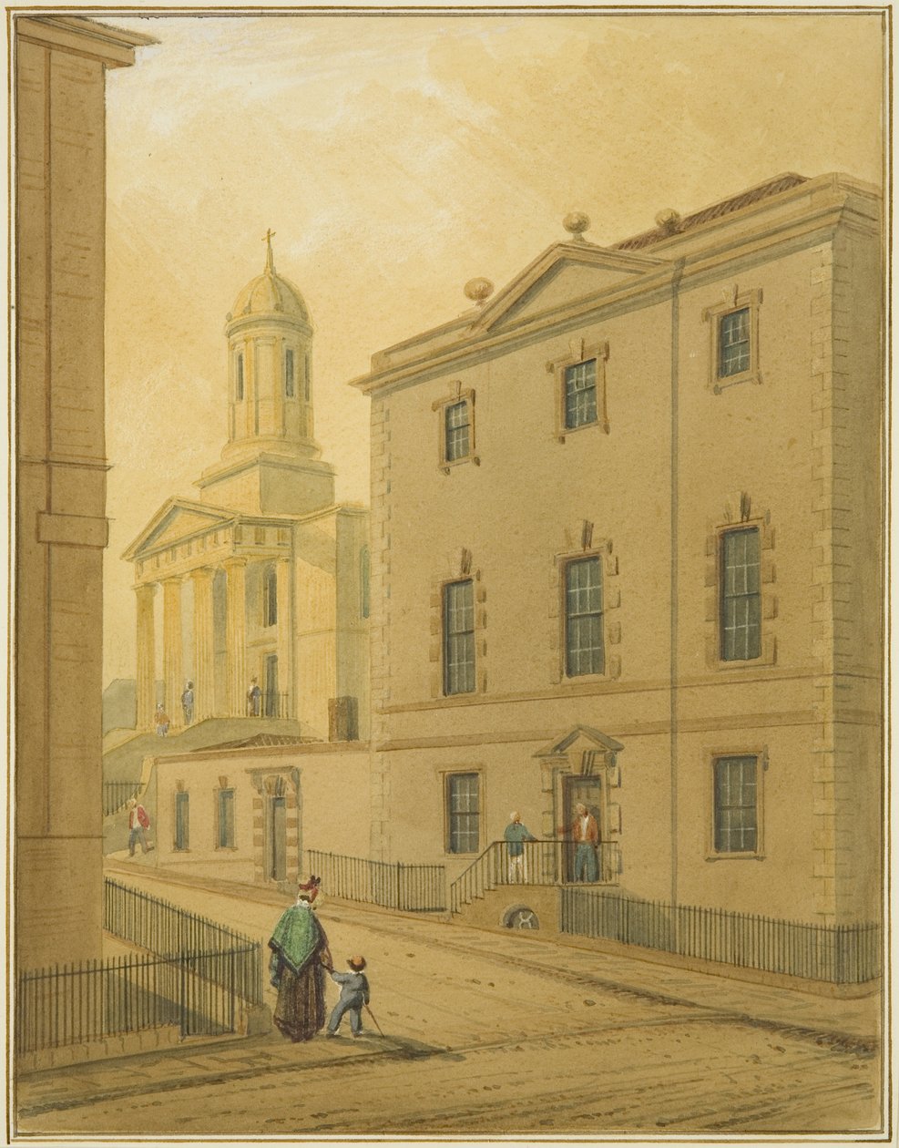 Cappella di San Giorgio, mostrando Great George Street, dall