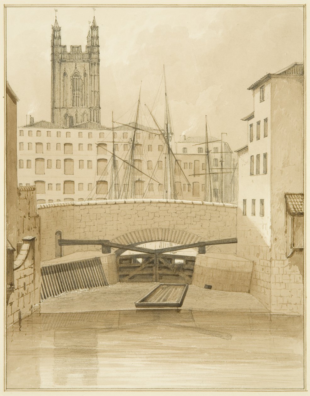 Ponte di Pietra con Paratoie da Thomas Leeson the Elder Rowbotham