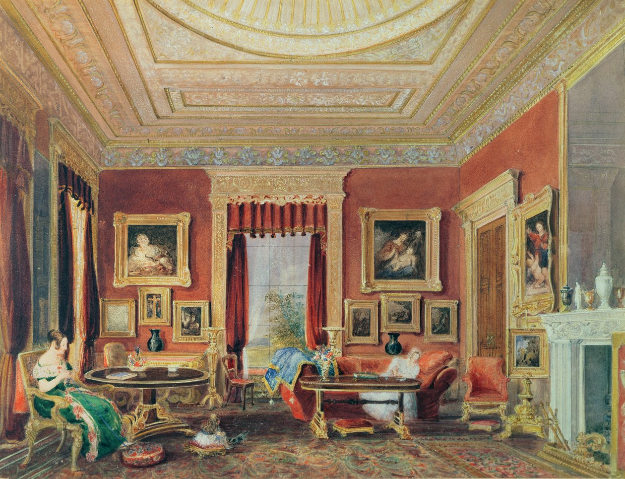 Il salotto, Leigh Court, Bristol, c.1840 da Thomas Leeson the Elder Rowbotham