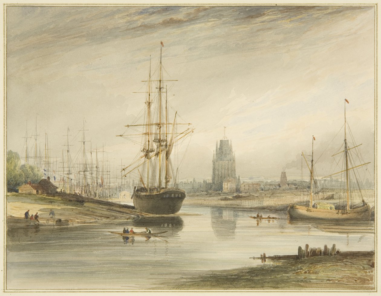 Vista verso il fiume, presa da sotto il Rope Walk e Wapping, c.1804 da Thomas Leeson the Elder Rowbotham
