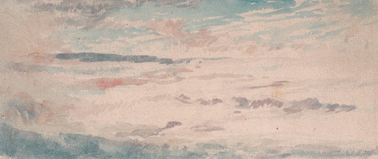 Studio delle nuvole - Alto-cumuli blu e rossi macchiati da Thomas Lindsay