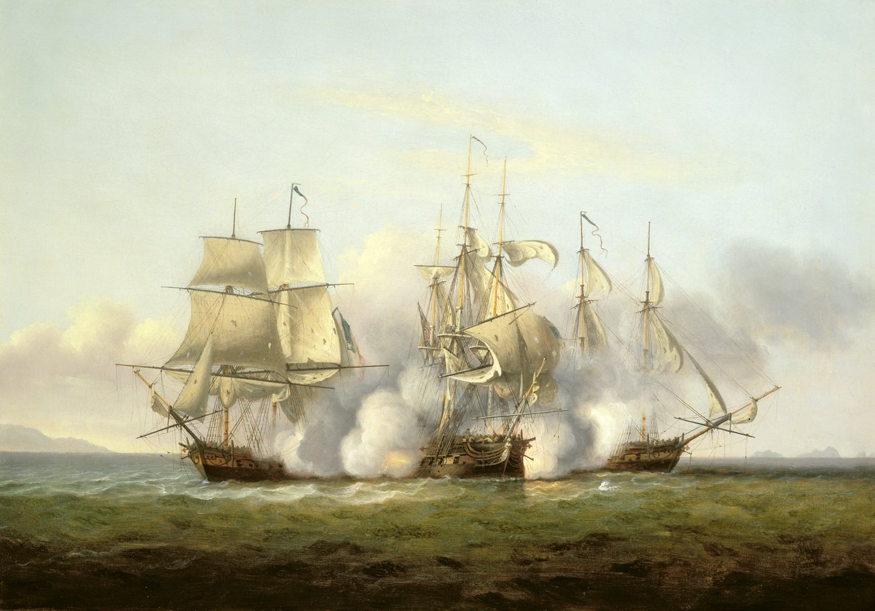HMS Gore in azione con le brigantini francesi 