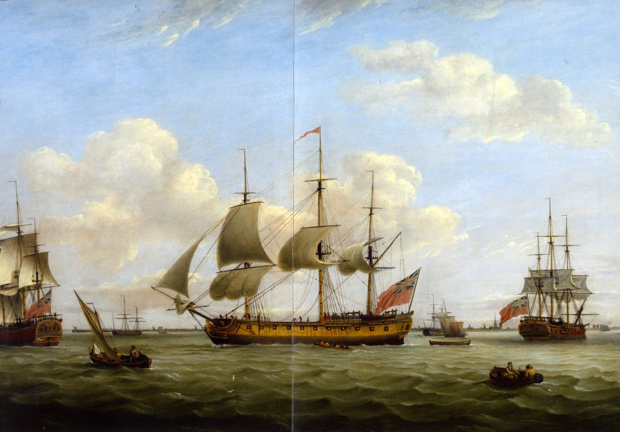 HMS Maria Anna-Earl of Chatham- Achille-Thomas Luny da Thomas Luny