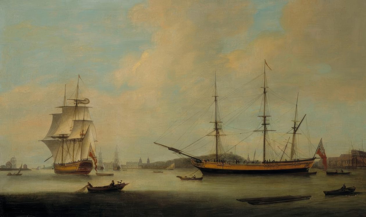 La nave U.S. Granville al largo di Deptford da Thomas Luny