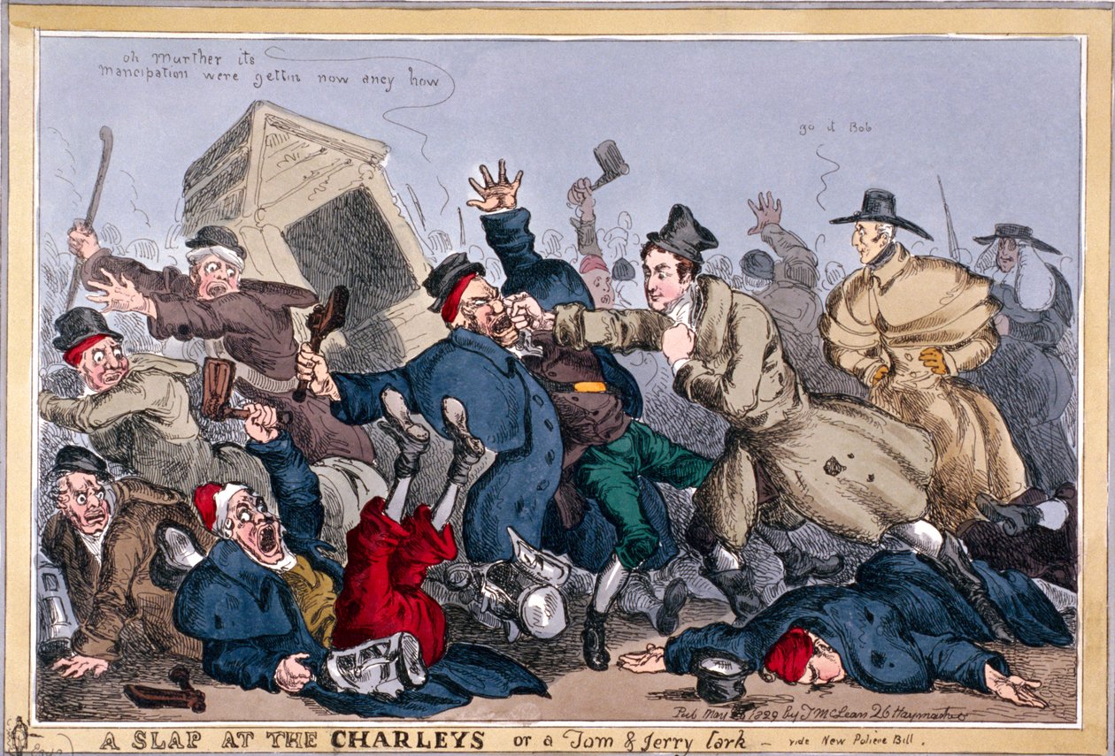 Uno schiaffo ai Charleys o una bravata di Tom & Jerry, vide New Poliece Bill, 1829 da Thomas McLean