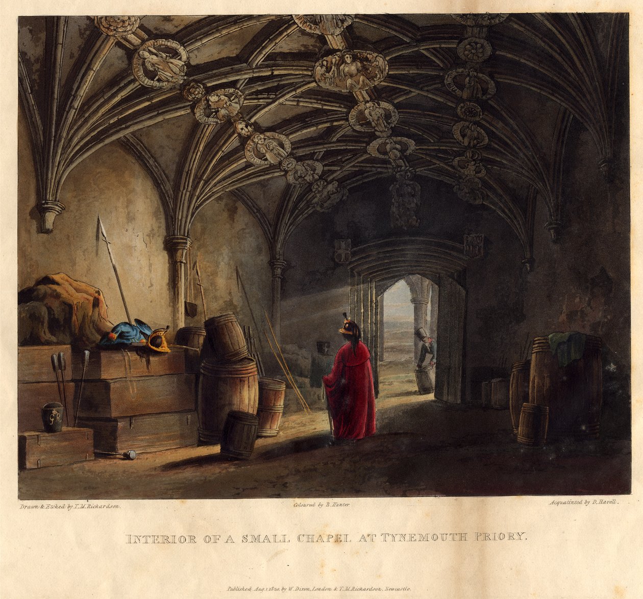 Interno di una piccola cappella al Priorato di Tynemouth, 1820 da Thomas Miles Richardson