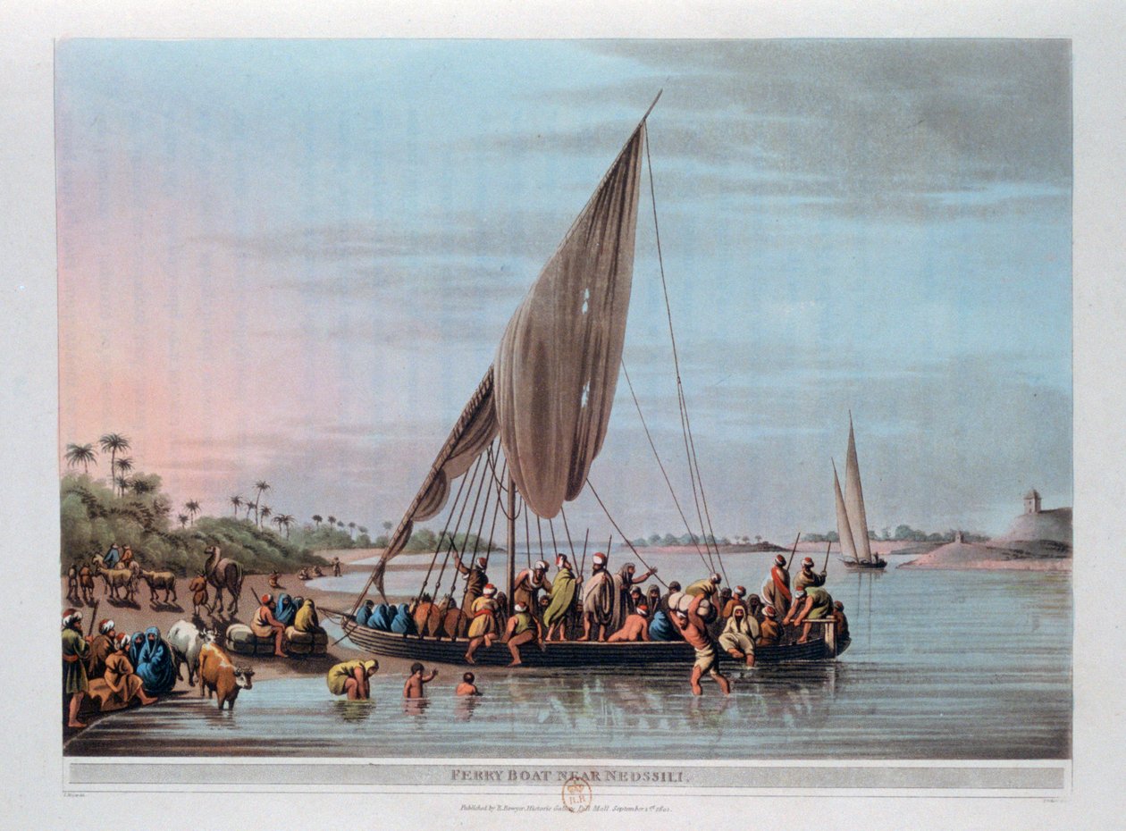 Traghetto Vicino a Nedssili, Egitto, 1801 da Thomas Milton