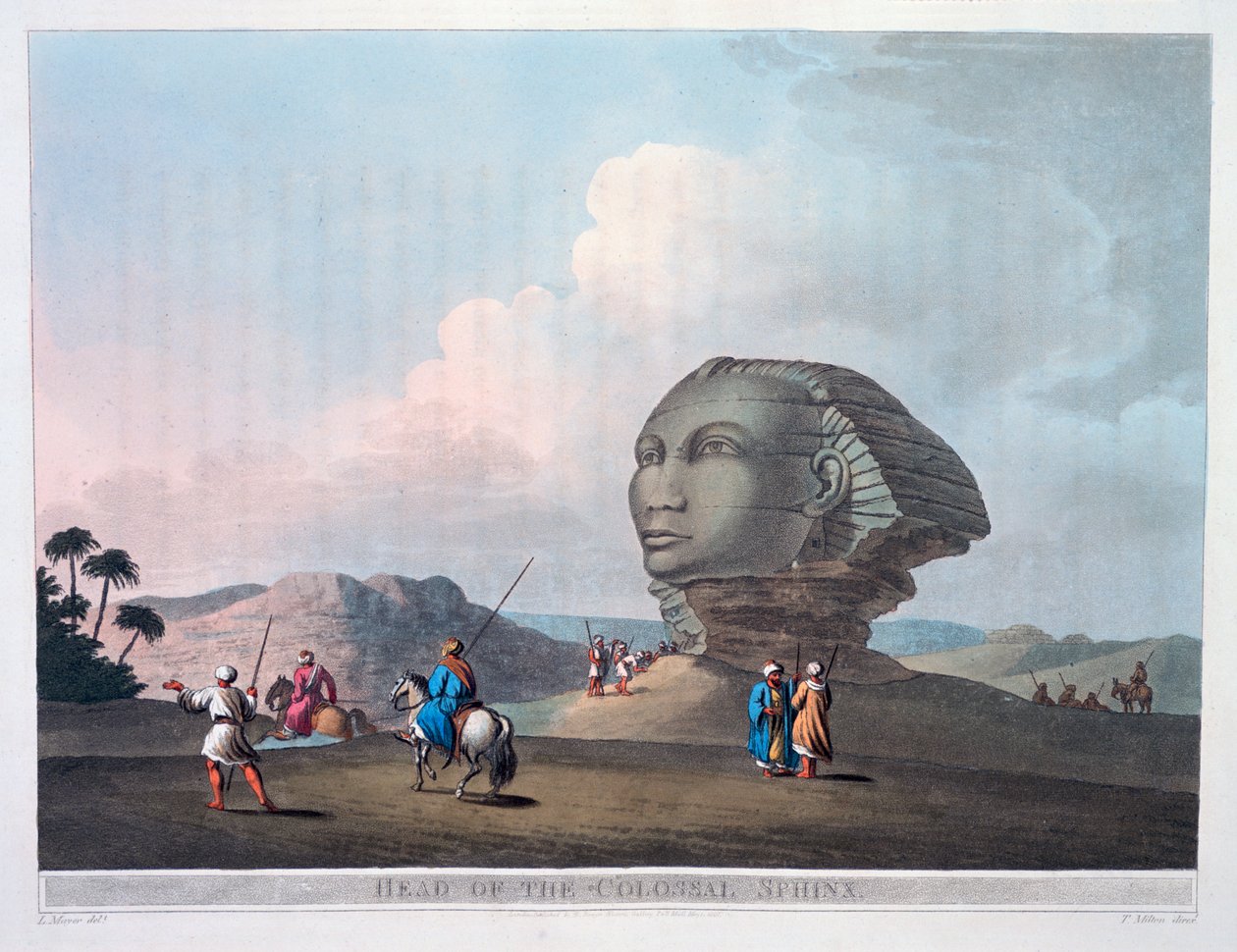 Testa della Colossale Sfinge, Giza, Egitto, 1801 da Thomas Milton