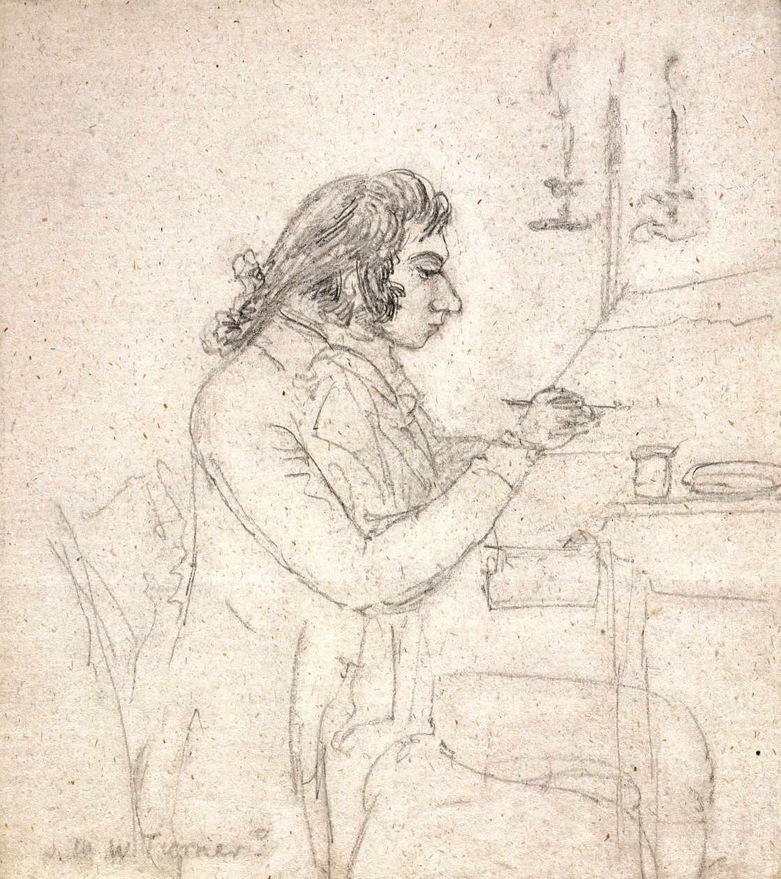 J. M. W. Turner a un tavolo da disegno; Verso: Mrs. Monro addormentata da Thomas Monro