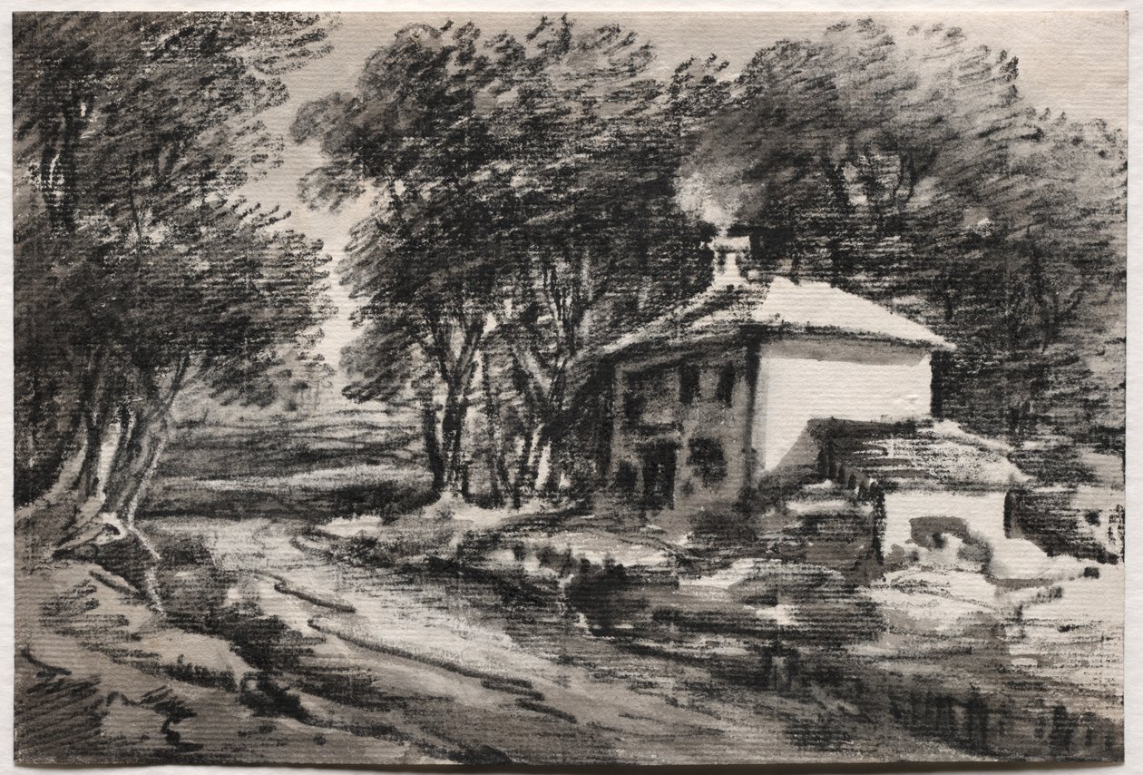 Paesaggio con cottage (recto) da Thomas Monro