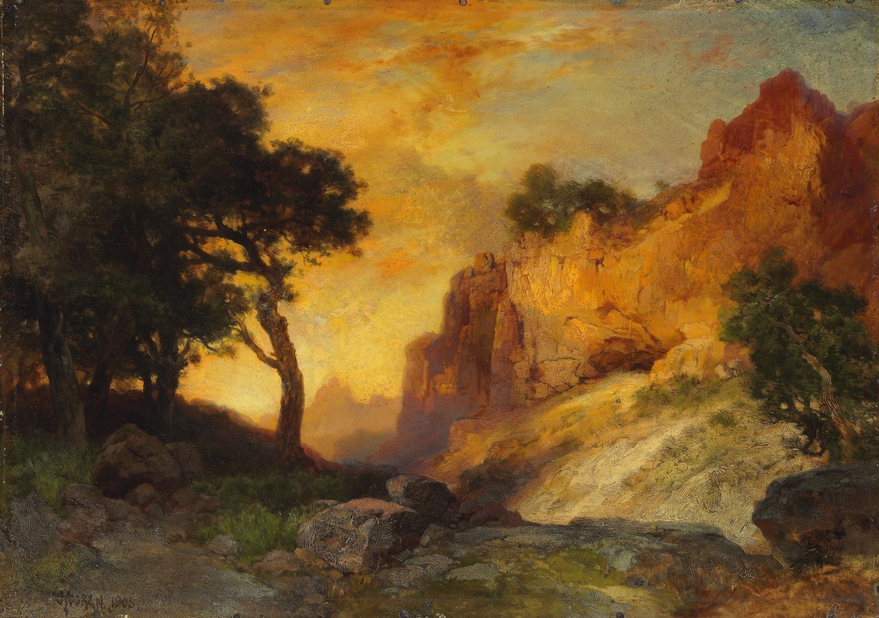 Un Canyon Laterale, Grand Canyon, Arizona, 1905 da Thomas Moran