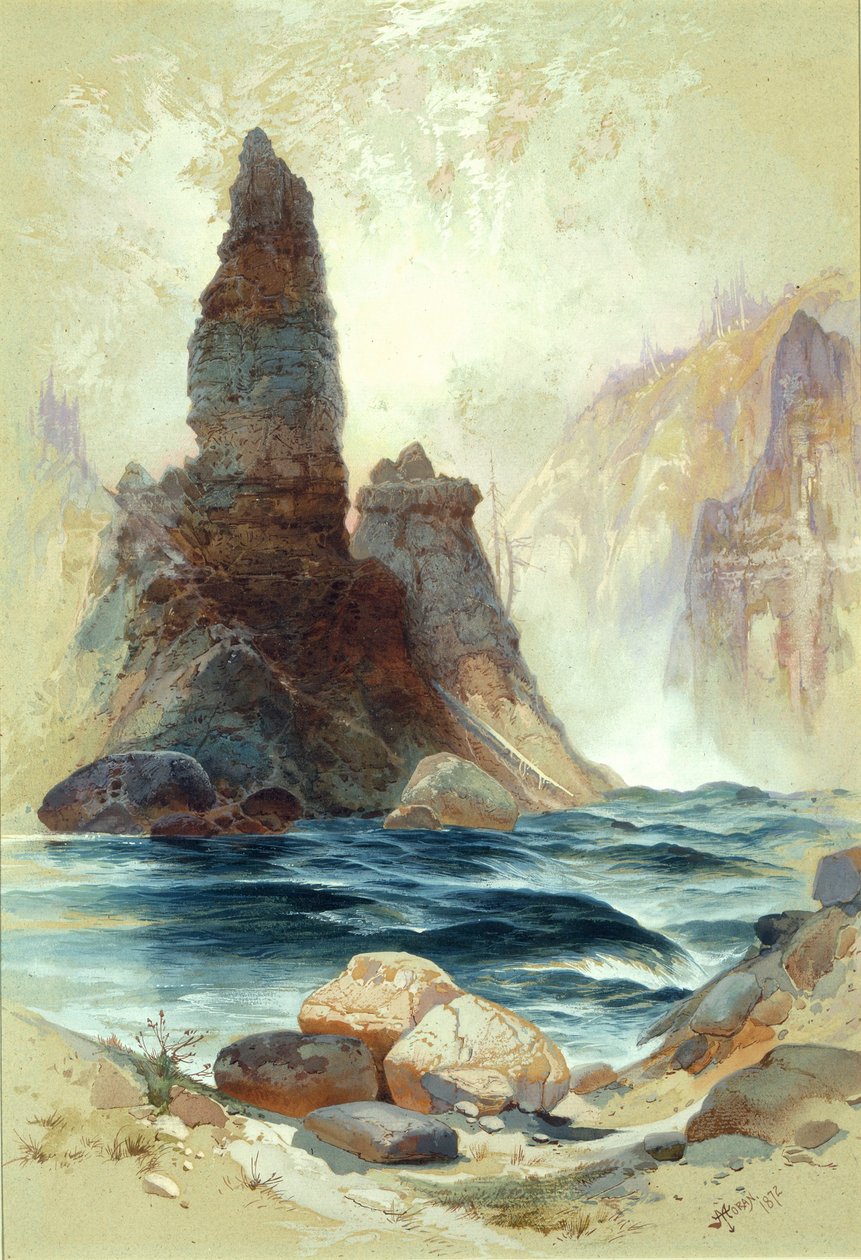 Sopra le Tower Falls, Yellowstone da Thomas Moran