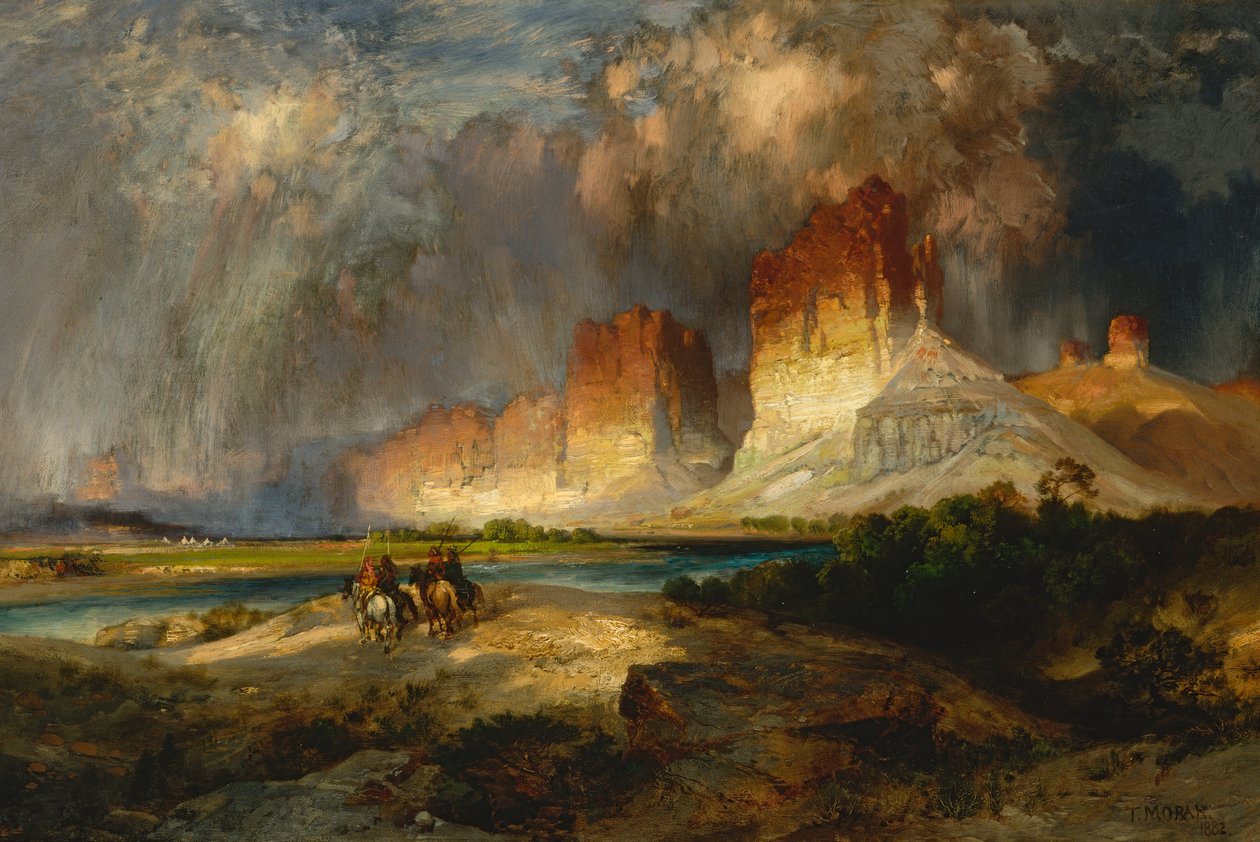 Scogliere del Fiume Colorado Superiore, Territorio del Wyoming da Thomas Moran