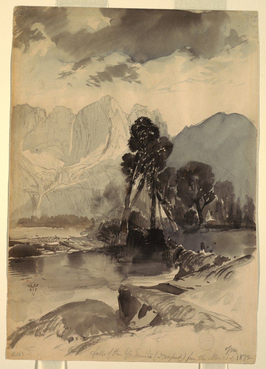 Disegno, Cascate dello Yosemite, 1872 da Thomas Moran