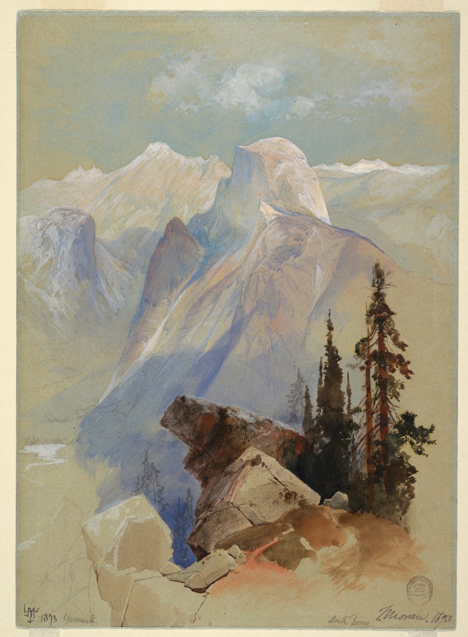 Disegno, Half Dome, Yosemite, 1873 da Thomas Moran
