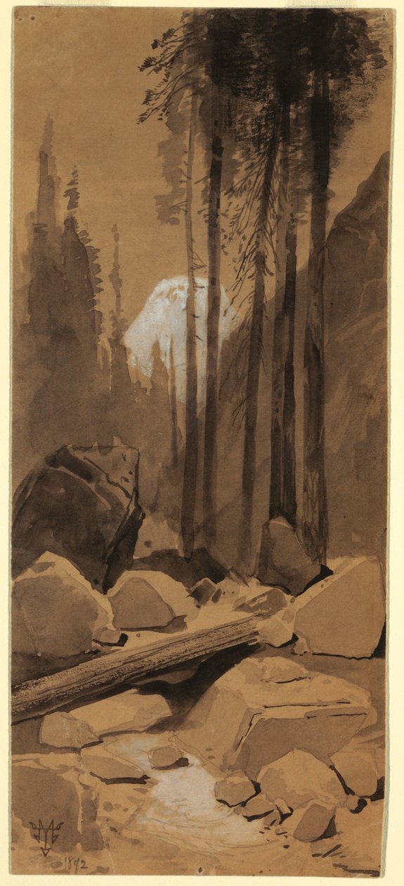Disegno, Nella valle dello Yosemite, 1872 da Thomas Moran