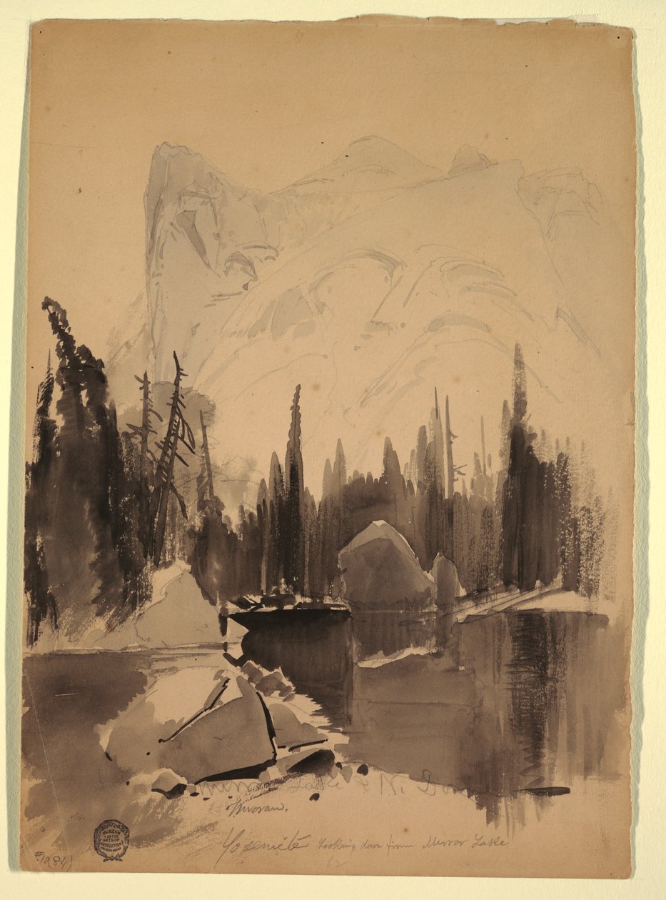 Disegno, Lago Specchio, Yosemite, 1872 da Thomas Moran