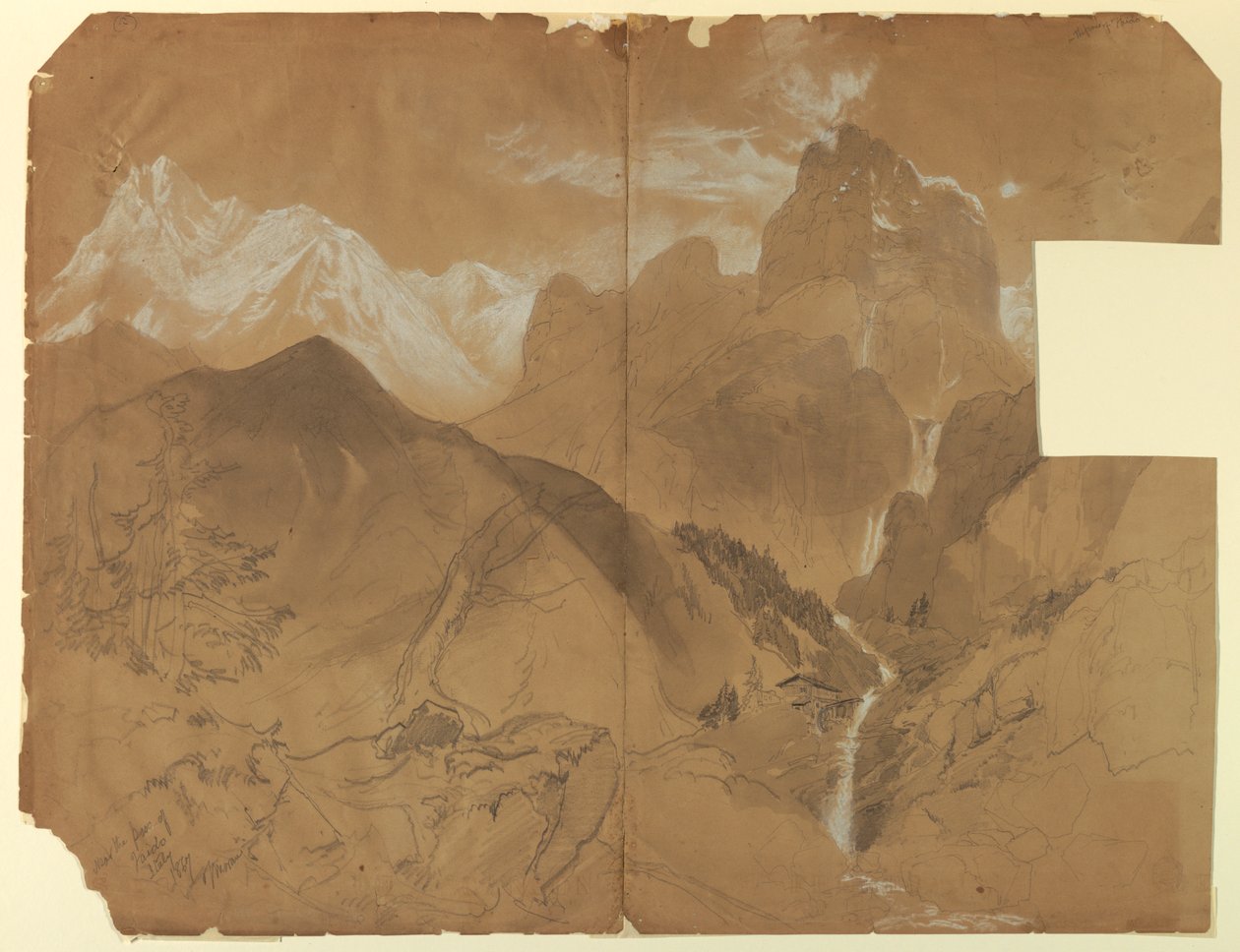 Disegno, nei pressi del Passo di Faido, Italia, 1867 da Thomas Moran