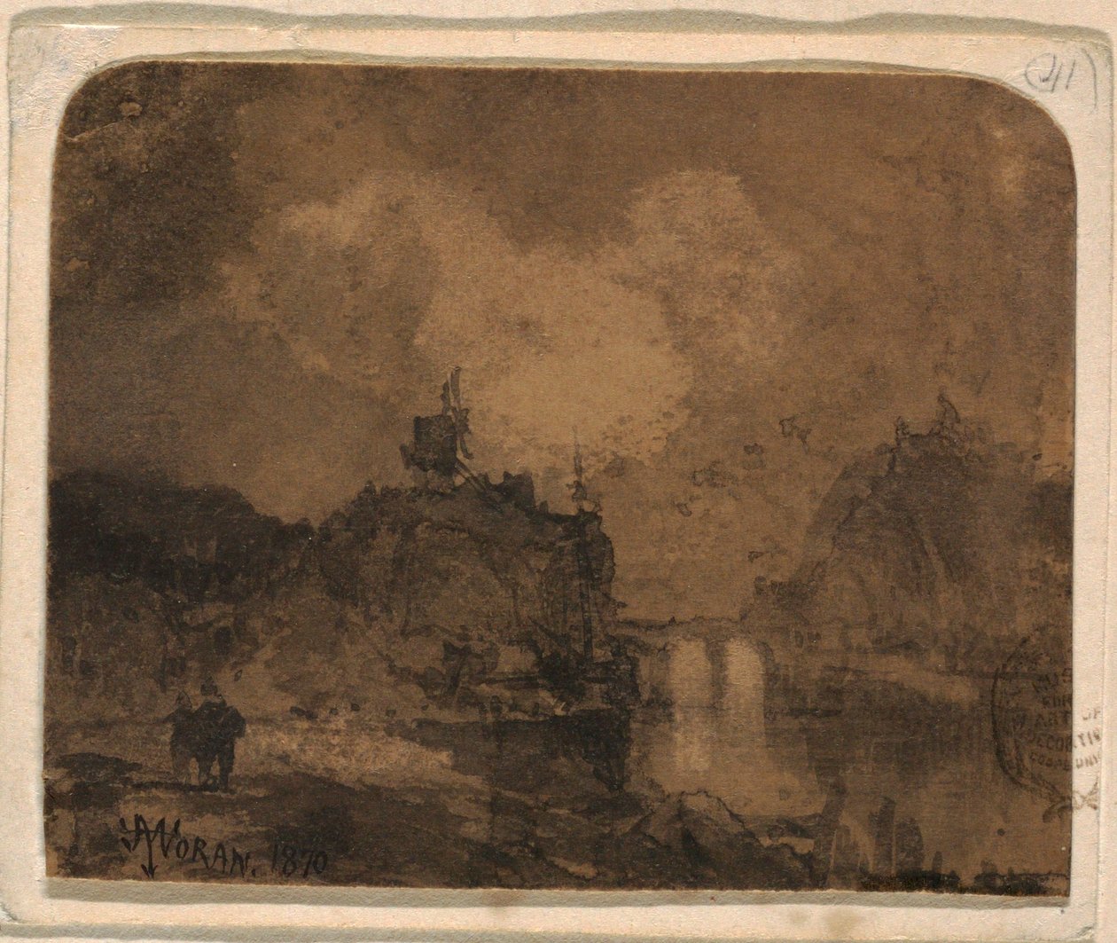 Disegno, scena di fiume, Grand Canyon, Colorado, 1870 da Thomas Moran
