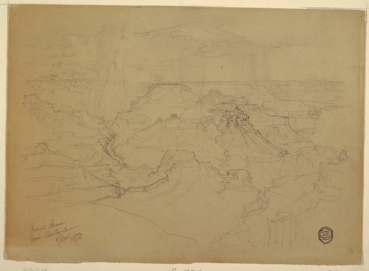 Disegno, Il Grand Canyon sotto la pioggia, 1873 da Thomas Moran