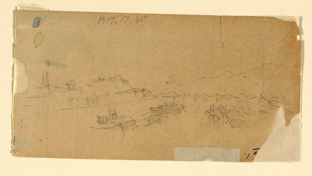 Disegno, I Tetons, visti dalla pianura, 28 agosto 1879 da Thomas Moran