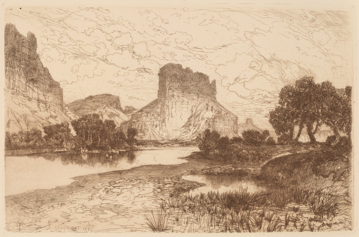 Fiume Verde, Territorio del Wyoming da Thomas Moran