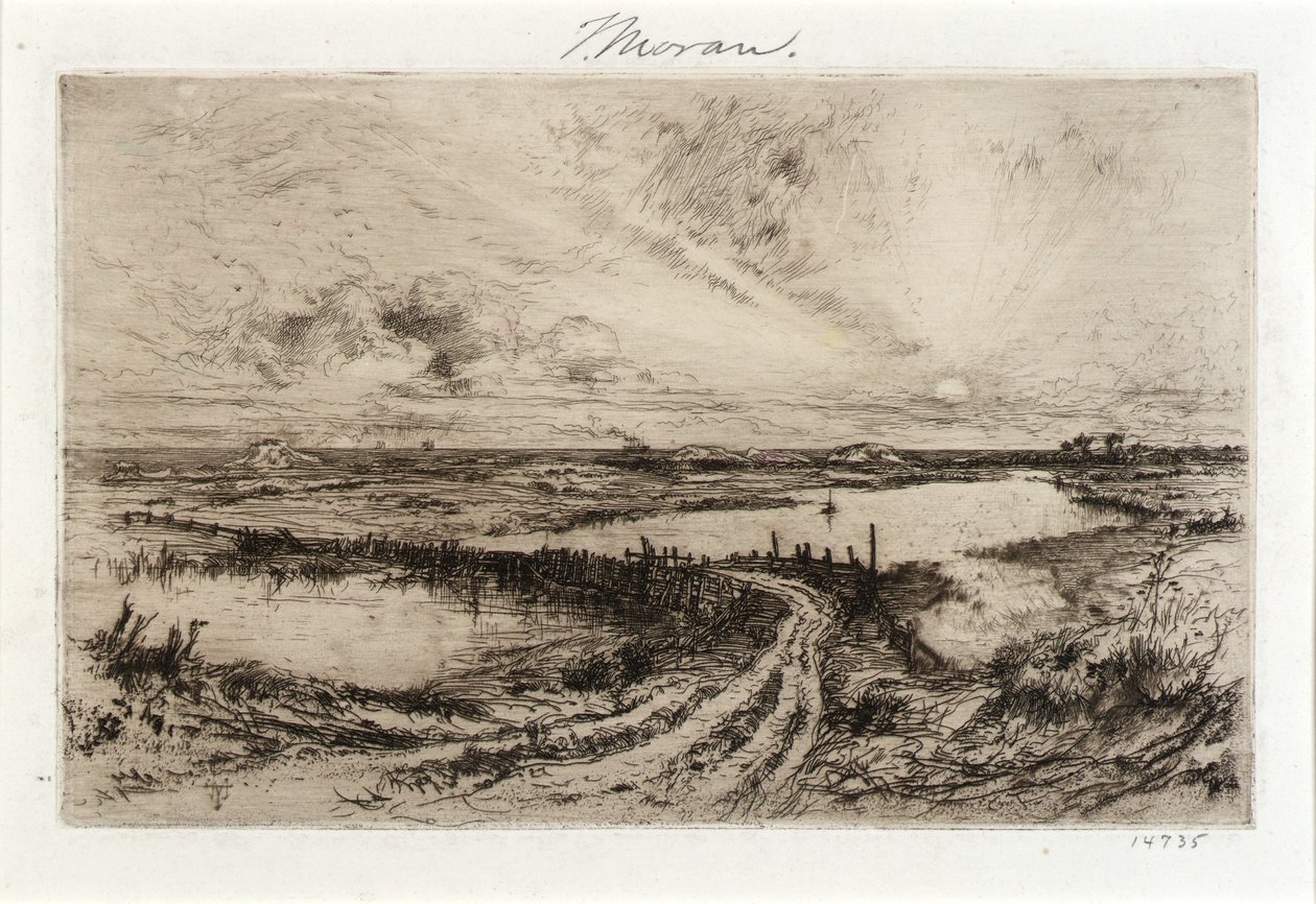 Hook Pond e il vecchio ponte da Thomas Moran