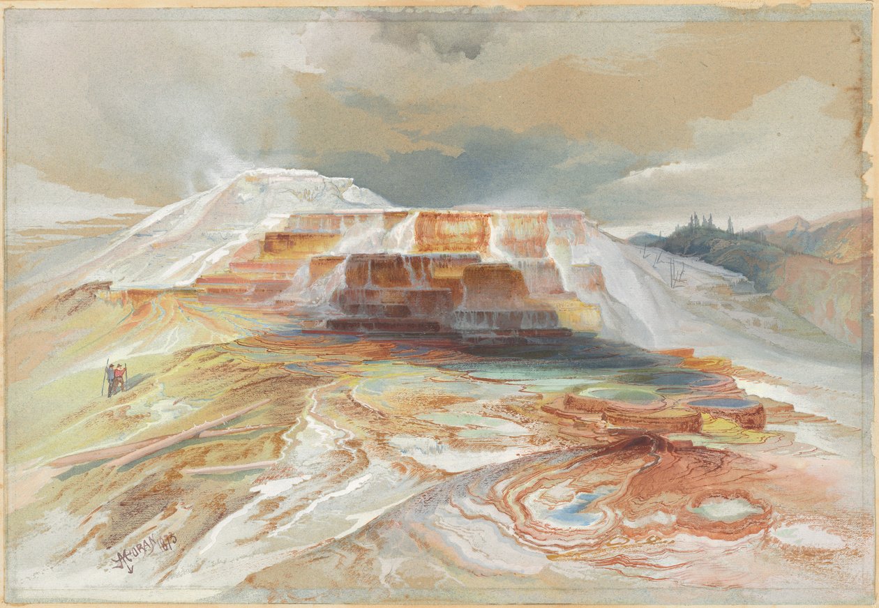 Sorgenti termali del fiume Gardiner, Yellowstone da Thomas Moran