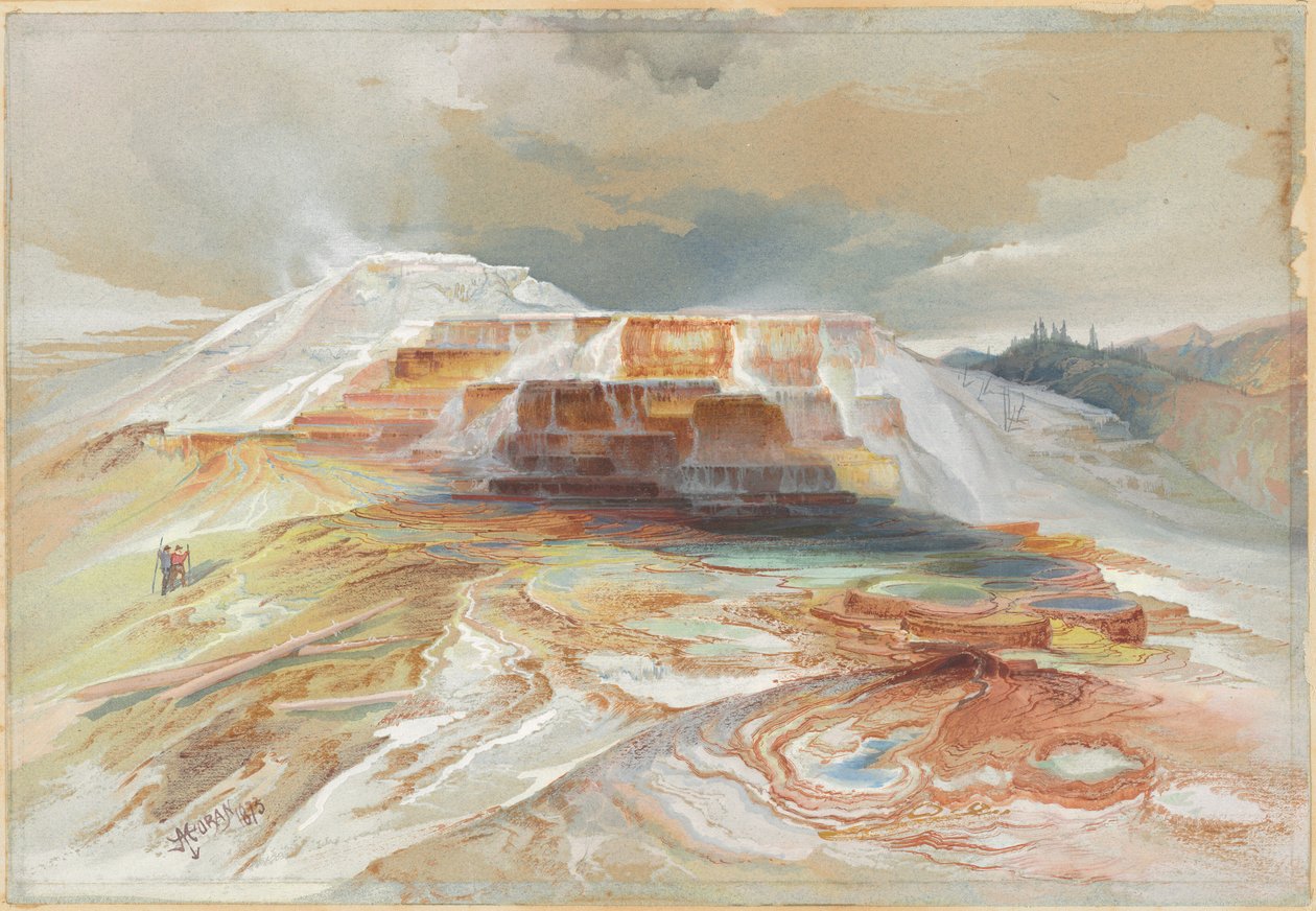 Sorgenti termali del fiume Gardiner, Yellowstone da Thomas Moran