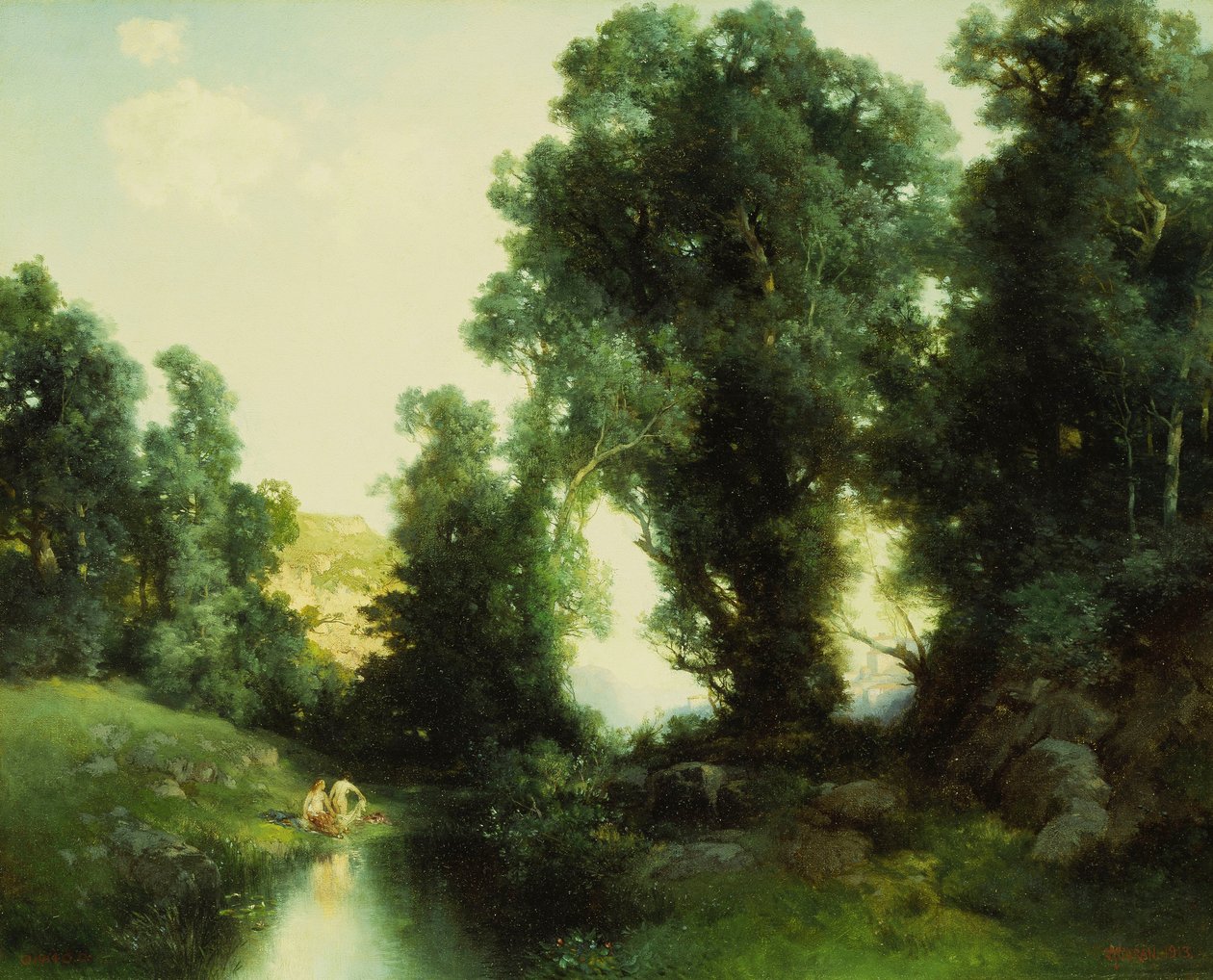 Il bagno, Cuernavaca, Messico da Thomas Moran