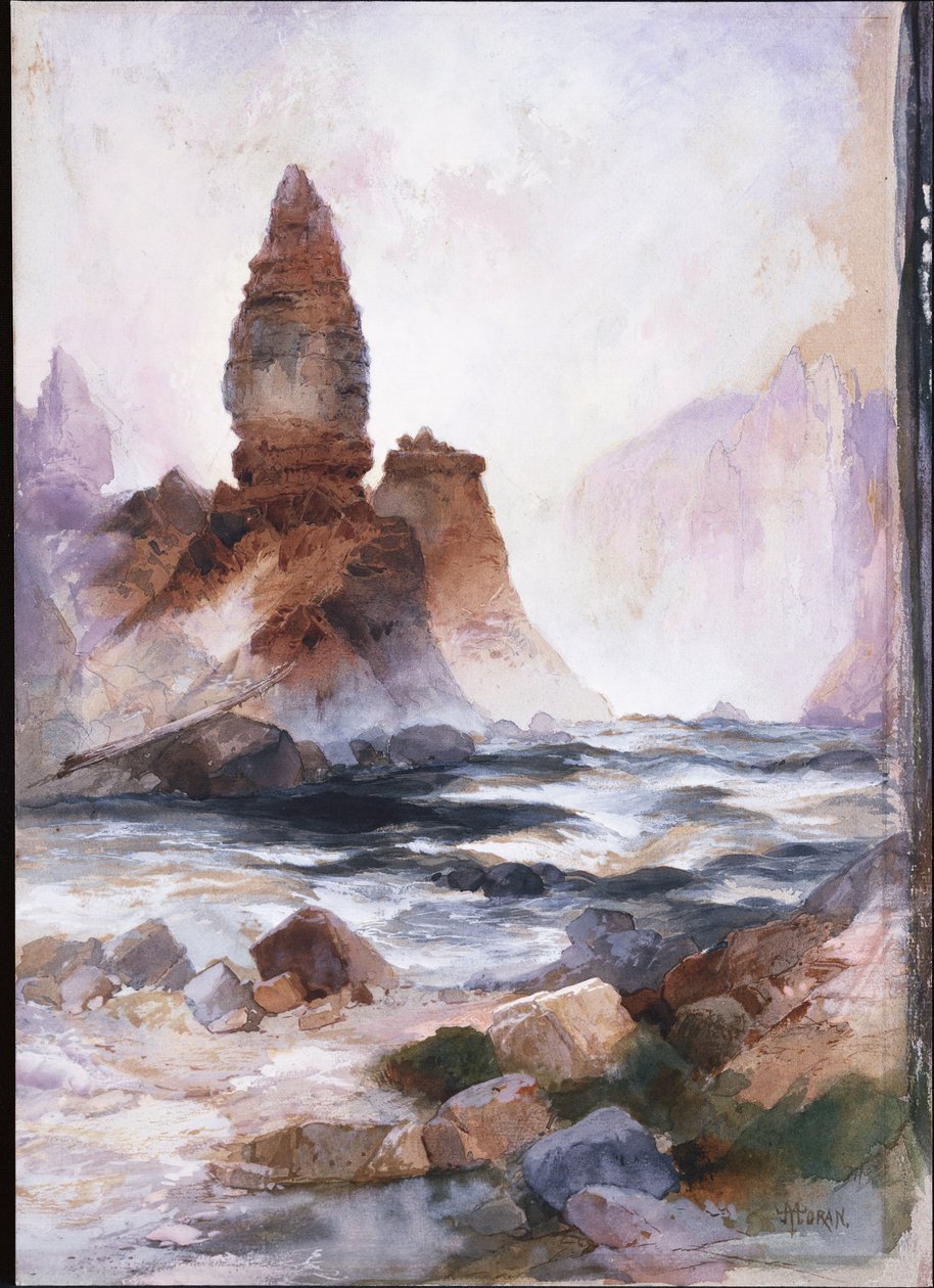 Cascate della Torre e Roccia di Zolfo, Yellowstone da Thomas Moran
