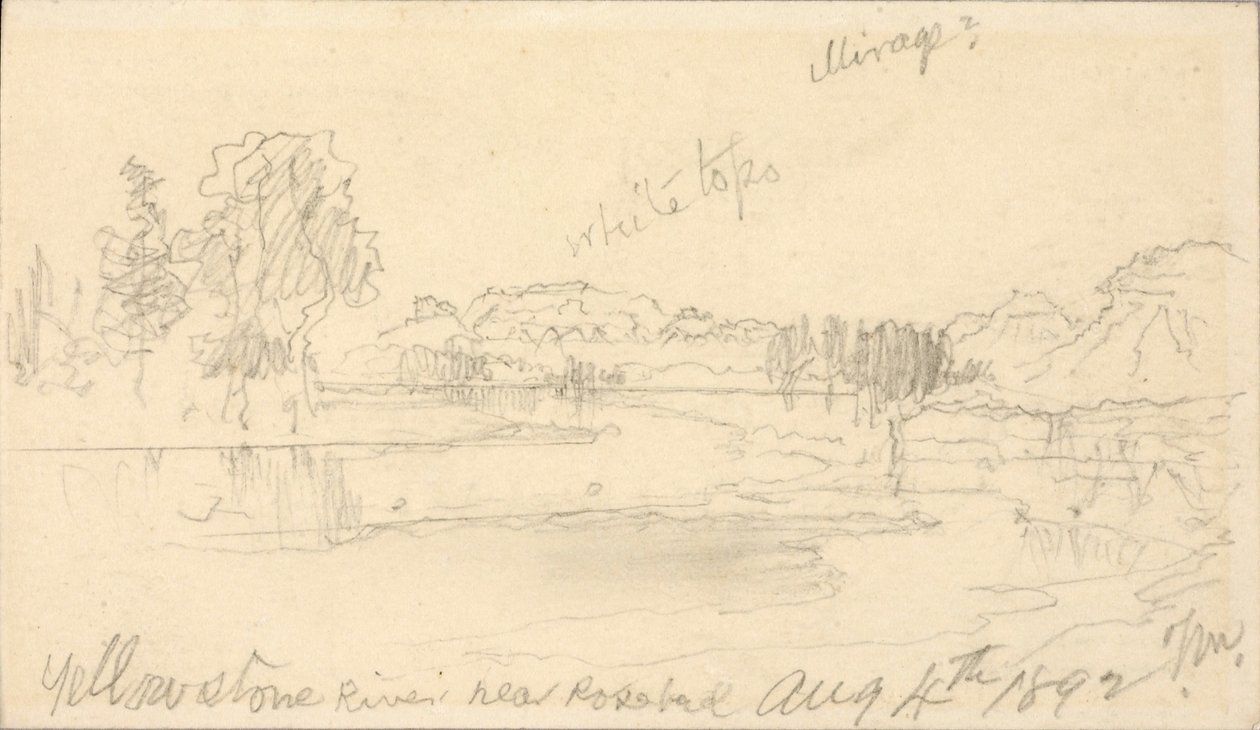 Fiume Yellowstone, vicino a Rosebud da Thomas Moran