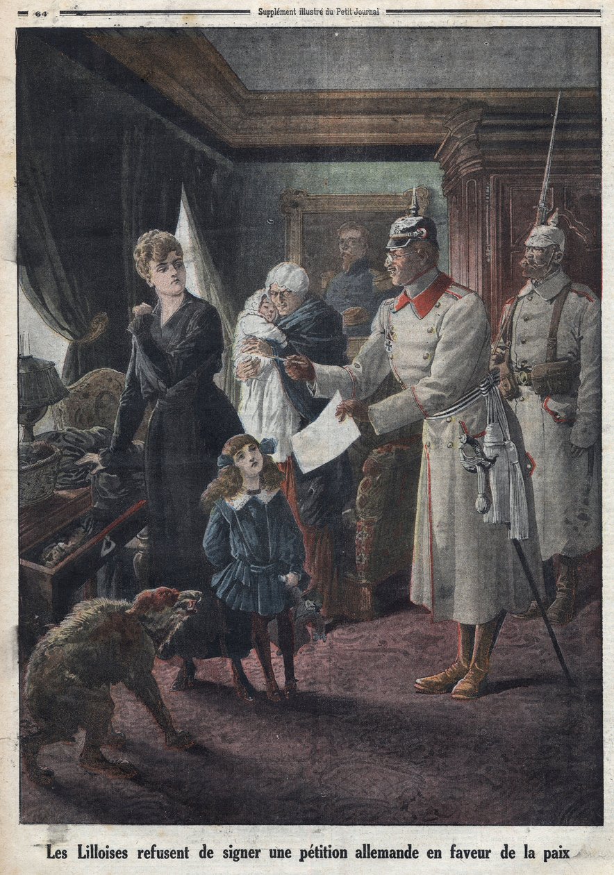Prima guerra mondiale: i residenti di Lille si rifiutano di firmare una petizione dei soldati tedeschi per la pace da Thomas & Mortimer John Hamilton (1741-79) Jones