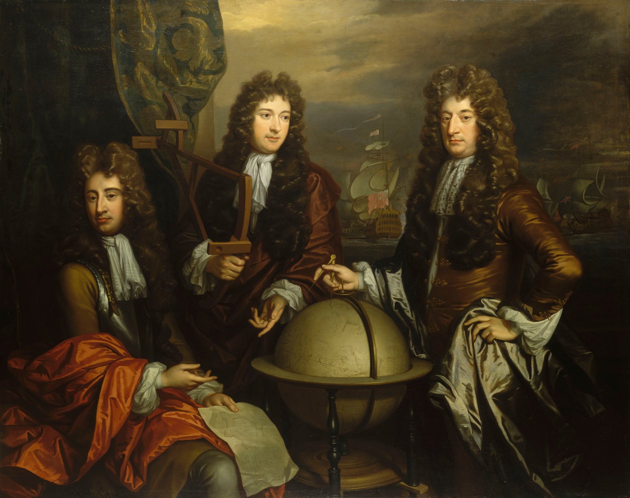 John Benbow (1653-1702), Sir Ralph Delavalle (circa 1645-1707) e Thomas Phillips (circa 1635-1693) da Thomas Murray