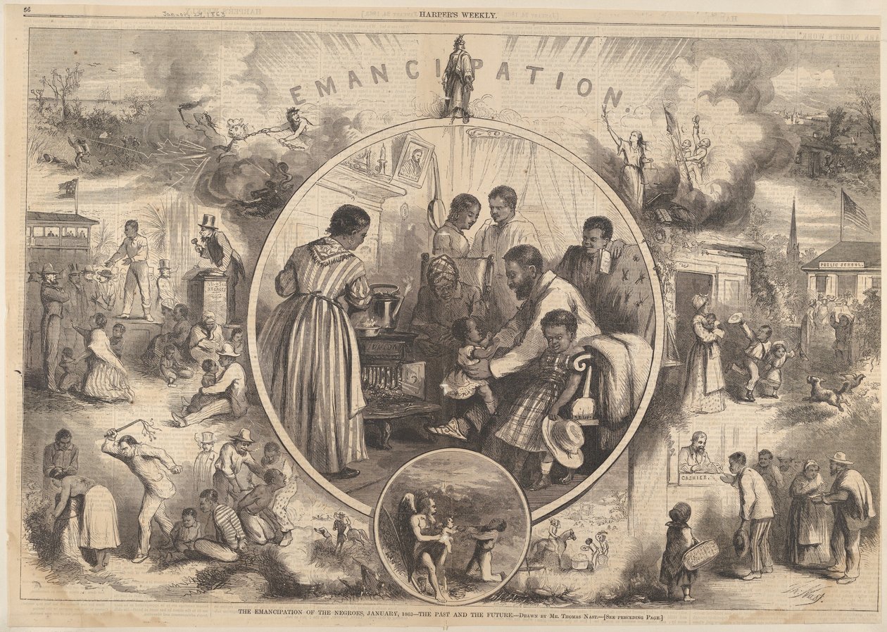 Emancipazione dei neri: il passato e il futuro da Thomas Nast