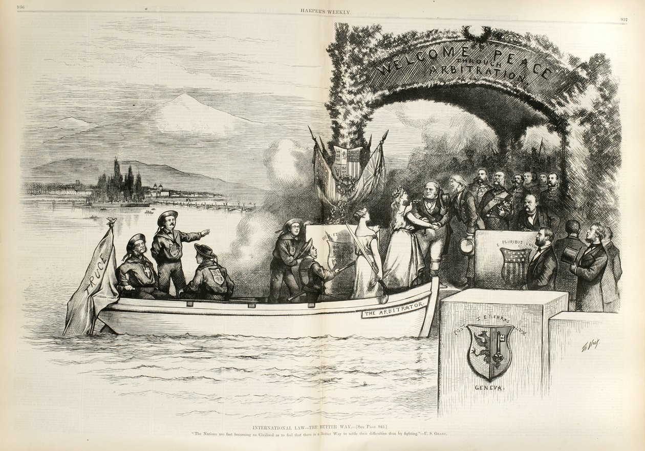 Diritto internazionale - La via migliore..., 1874 da Thomas Nast