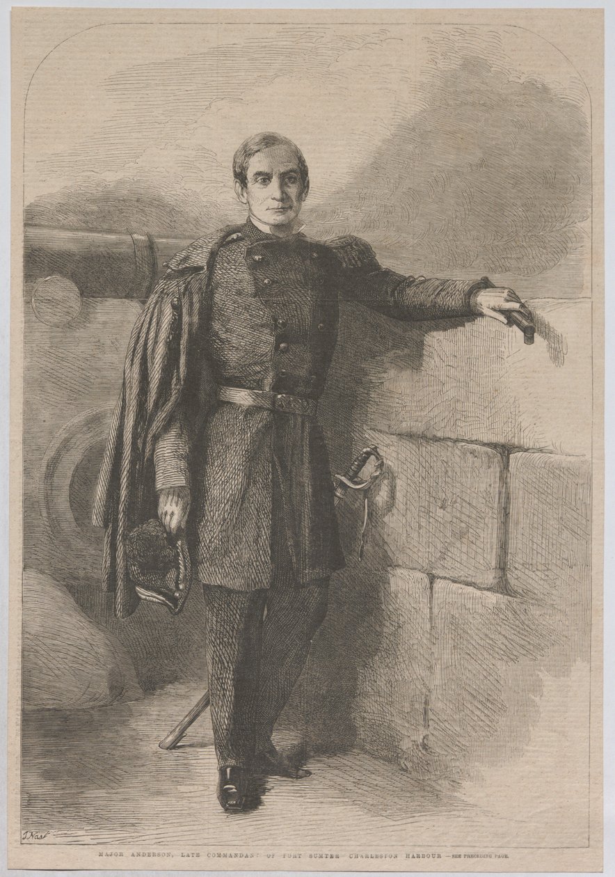 Il maggiore Anderson, ex comandante di Fort Sumter nel porto di Charleston da Thomas Nast