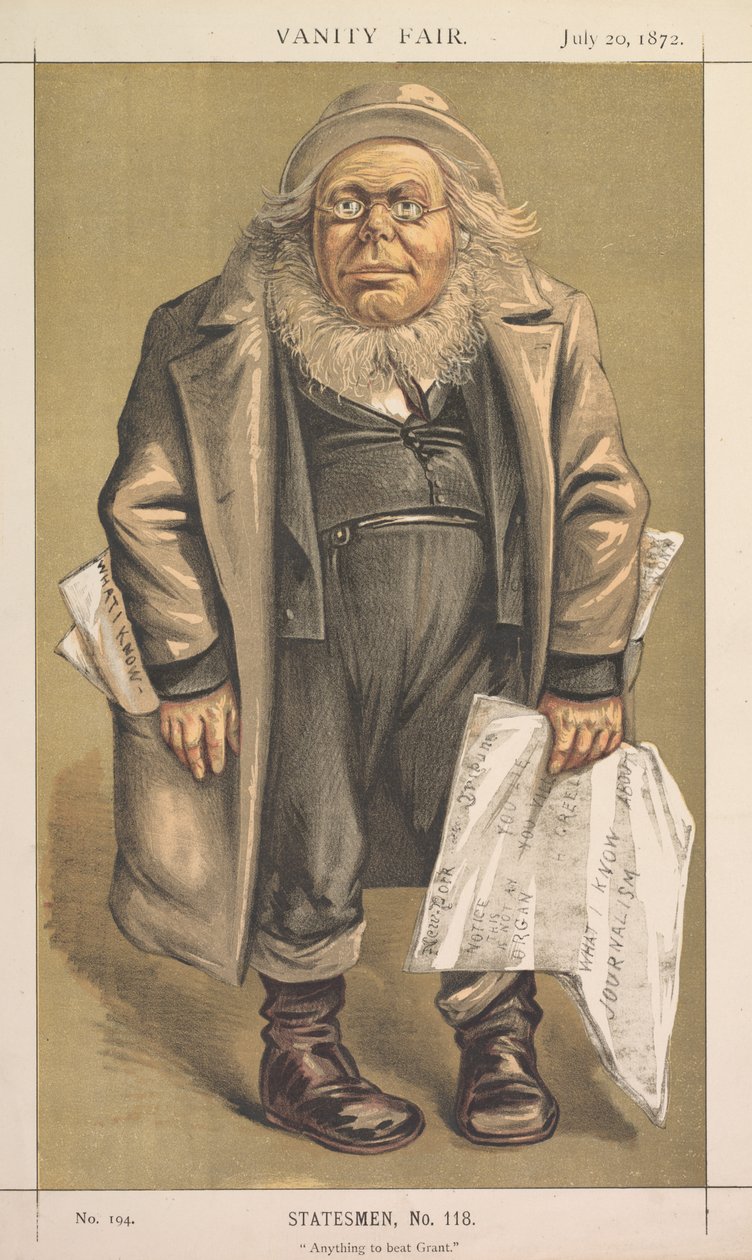 Vanity Fair: Statista, No. 118 Qualsiasi cosa per battere Grant, 1872 da Thomas Nast