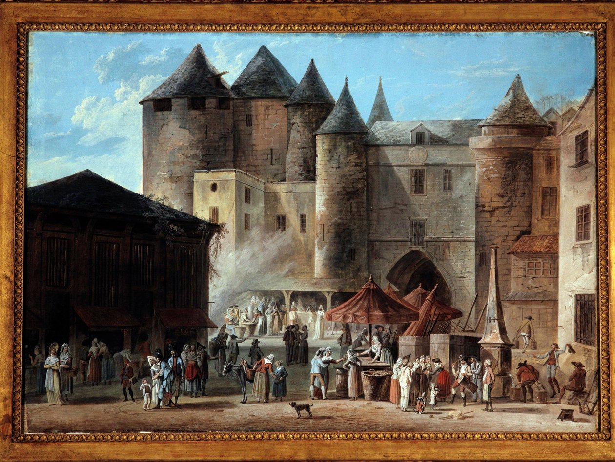 Place du Grand Chatelet a Parigi Scena di strada al tempo della Rivoluzione Francese da Thomas Naudet