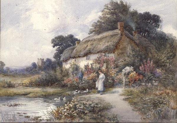 Cottage con tetto di paglia, Ringwood, Hampshire da Thomas Noelsmith