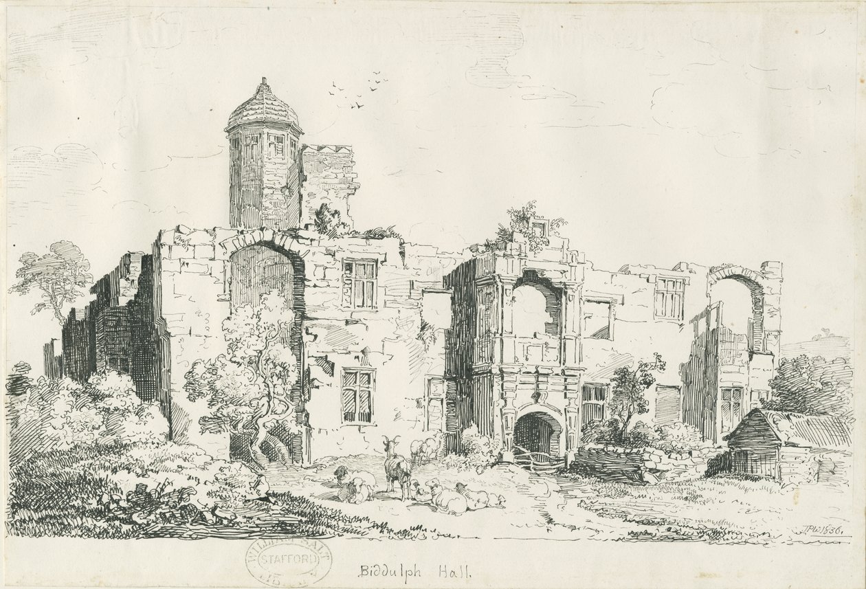 Biddulph Hall (vecchia) da Thomas Peploe Wood
