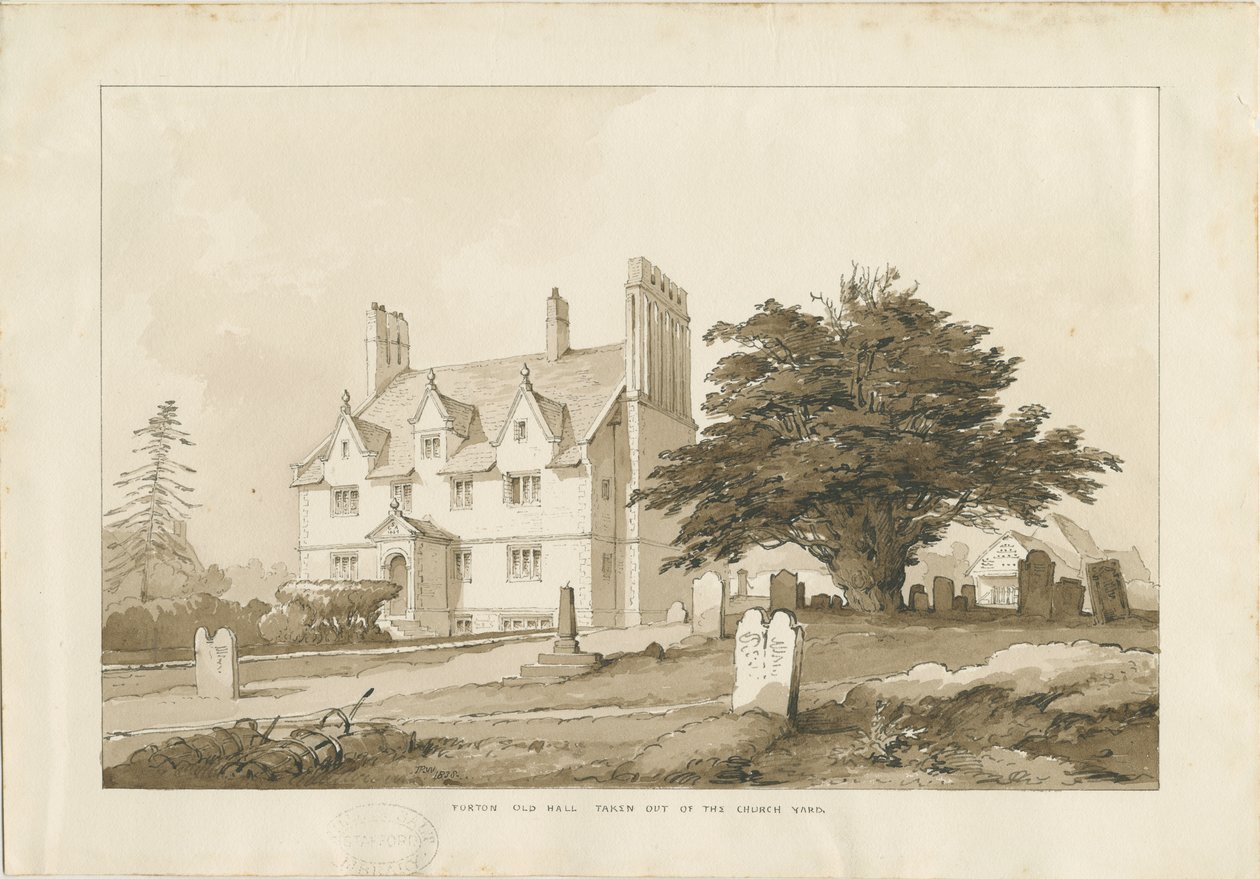 Forton Hall: disegno a lavaggio da Thomas Peploe Wood