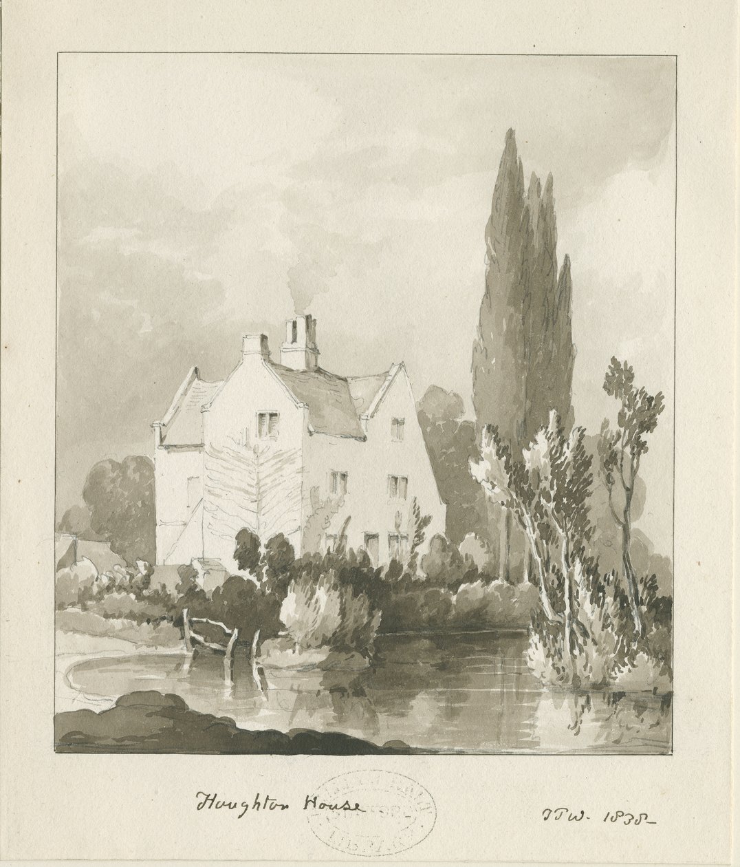 Haughton - Casa: disegno a lavaggio di seppia da Thomas Peploe Wood